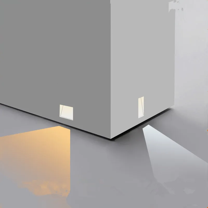 Eingebettete rahmenlose LED-Stufen- und Treppenwandlampen, 3 W, Bewegungsmelder, Innenbereich, Schlafzimmer, Leiter, Foyer, Ecke, intelligentes Nachtlicht, 100–240 V