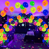 90 Stück Neon ballons 12 ''UV Neon Glow Ballons wieder verwendbare Tupfen Schwarzlicht ballons