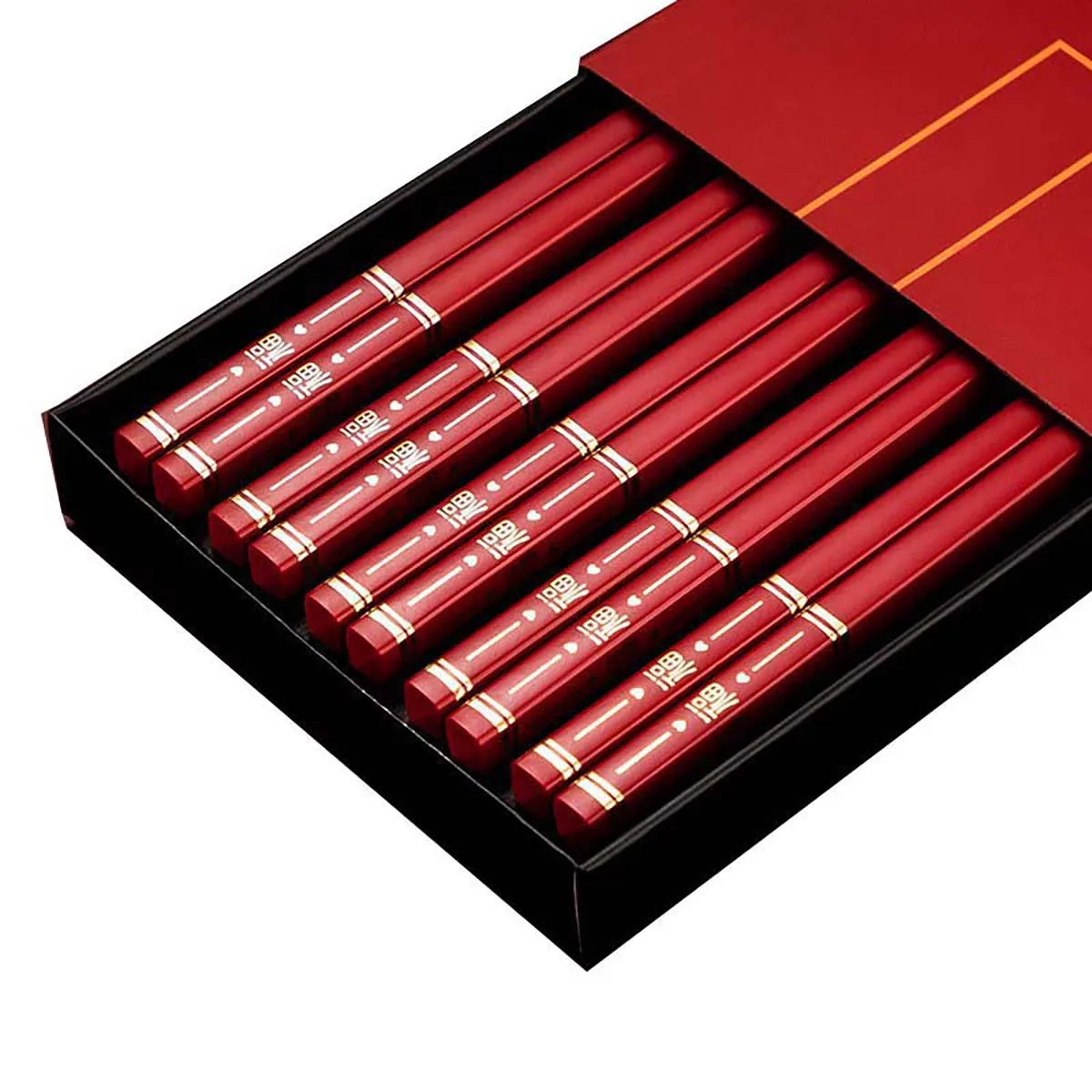 5 Paar Edelstahl-Essstäbchen für den Haushalt, lange Essstäbchen, rutschfeste chinesische Essstäbchen, Geschirr, Küchenutensilien, Geschirr