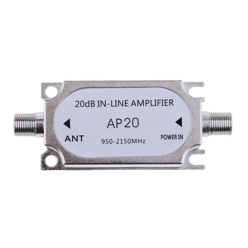 70x30mm Satellite 20Db Gain Inline Verstärker 950-2150MHZ Signal Booster AP20 Silber Satellite Gain