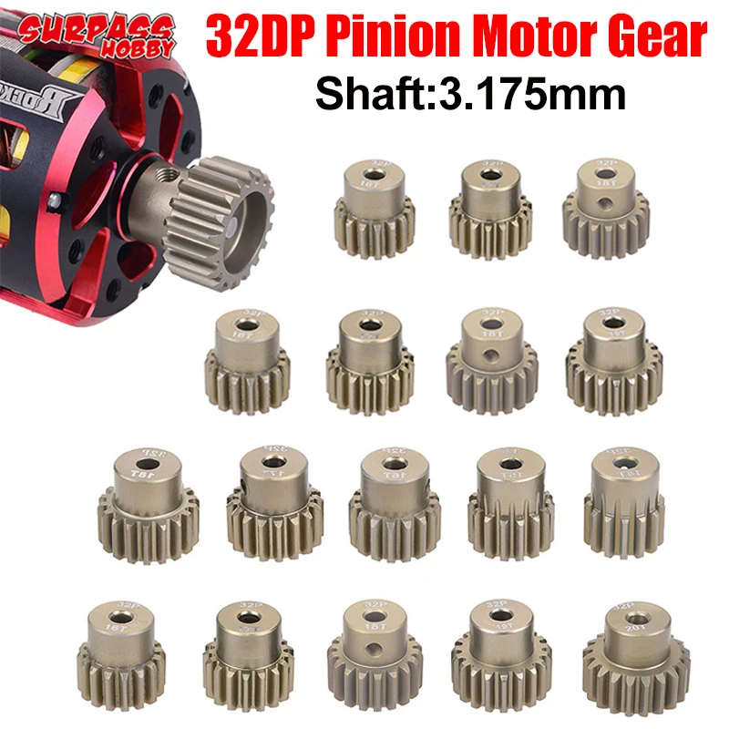 Surpass Hobby 32P Metallritzel Motor Getriebe M0,8 32DP 3,175 mm Welle für 1/8 1/10 1/12 1/14 RC Auto Wltoys Traxxas Tamiya HSP