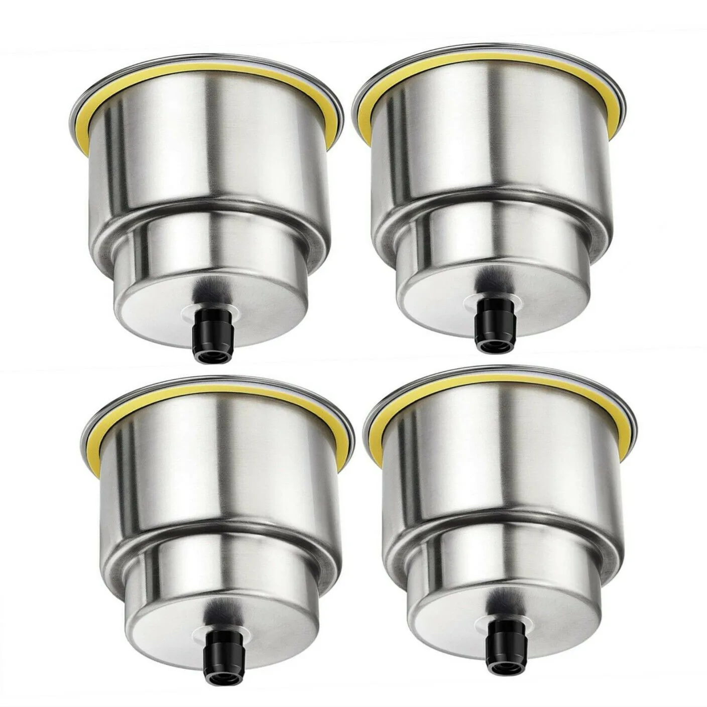 4 x Getränkehalter aus Edelstahl für Boote, Becherform aus Edelstahl mit Ablaufbecherhalter