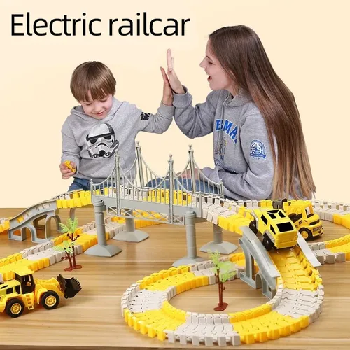 Gleis auto Spielzeug bahn gleiten Kinder kleiner Zug Spielzeug auto Puzzle Junge Elektroauto Jahr