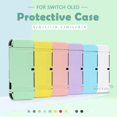 Neu für Nintendo Switch oled Schutzhülle Spiele konsole Fall Soft TPU Shell Rücken griff Full Cover Image