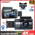 3 Objektiv Dashcam für Autos 4k Vorder-und Rückfahr kamera für Fahrzeug GPS Auto DVR Wifi Video