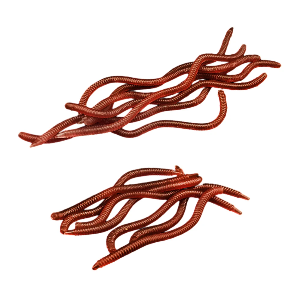 20 pezzi esche da pesca lombrico artificiale 8 cm 10 cm simulato lombrico esca morbida predatore esche morbide lombrico set di esche finte