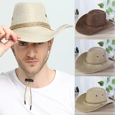 Cappello da Cowboy moda estiva accessori bohémien cappello di paglia in Denim cappello da spiaggia