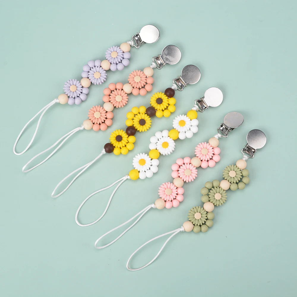 LOFCA Silikon-Zahnstern-Baby-Schnullerclip, sicheres Zahnen, Baby-Silikonkette, Silikonperlen-Spielzeug-Halskette ist bisphenolfrei Image