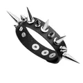 Kirykle Punk Rock Armband für Frauen Männer Mode Goth Metall Niet Echt leder Armband breites Leder