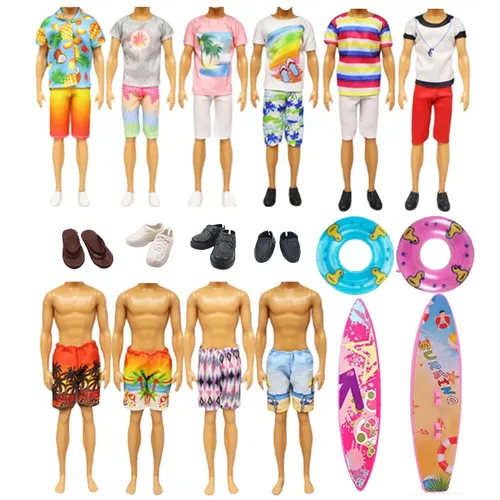 10 Stück Puppen kleidung und Accessoires für 12 Zoll Boy Ken Puppen enthalten 4 Outfits 2 Strands
