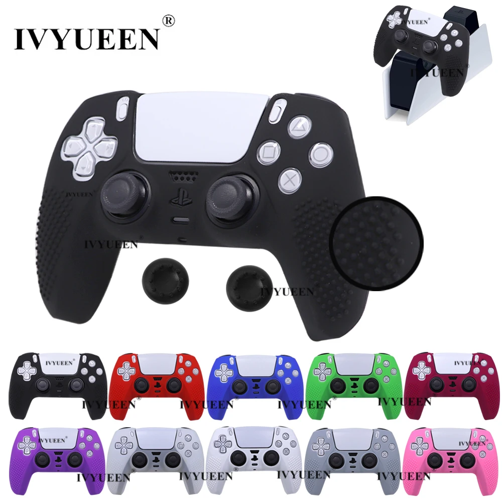 IVYUEEN Schutzhülle mit Nieten für PlayStation 5, DualSense PS5-Controller, Silikon-Gamepad-Hülle, ThumbSticks-Griffe Image