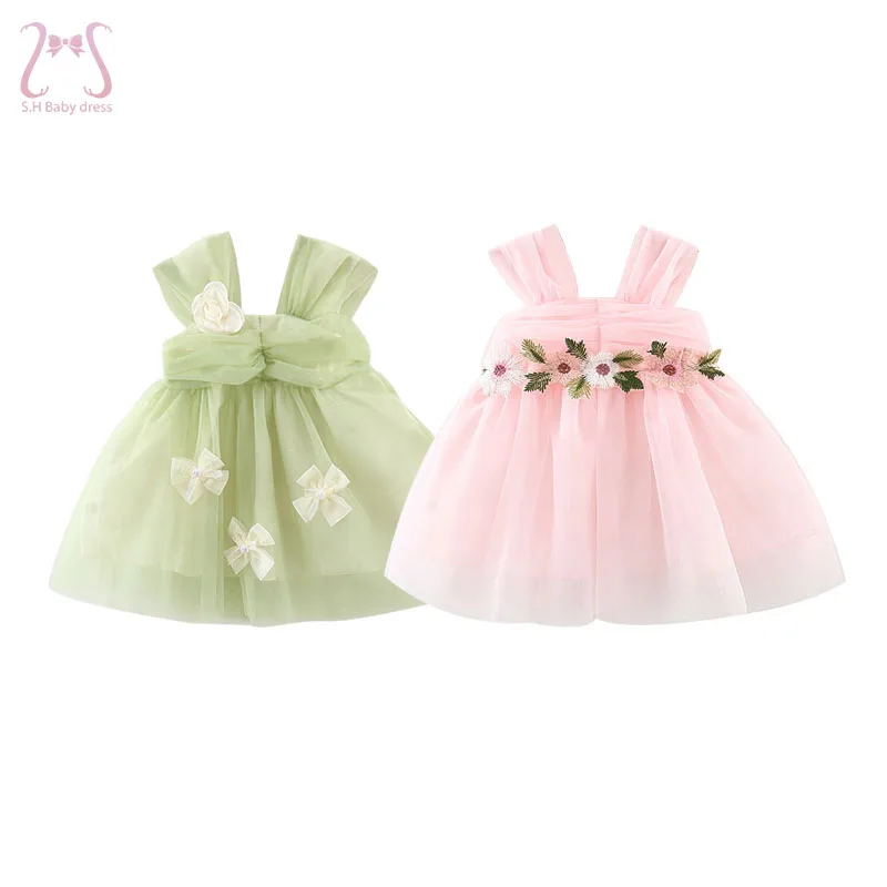 Süße Blume Fee Baby Mädchen Party Kleider Sommer einfarbig Mesh Prinzessin Abendkleid Kinder Kostüm 0 bis 3 Jahre alte Kinder Image