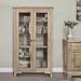 Casual Elements Distressed Solid Mahogany Curio Cabinet with Glass Shelves and Doors