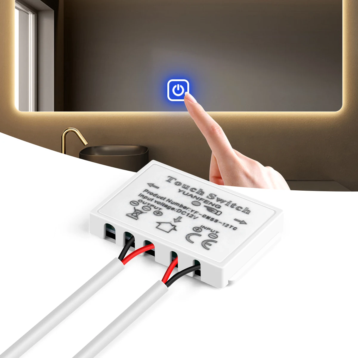 12V CCT Einstellbare Stufenlose Dimmung Touch Sensor Schalter Für Badezimmer Spiegel Hintergrundbeleuchtung Dekoration Spiegel Lichter LED Dimmer Schalter