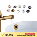 Copri troppopieno per lavabo da bagno in ottone, nero, argento, oro, bronzo vintage con inserto ad anello da sei piedi