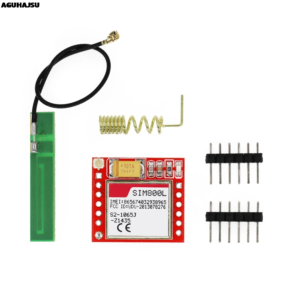 Kleinstes SIM800L GPRS GSM-Modul-Kit MicroSIM Card Core BOard Quad-Band TTL Serial Port mit der Antenne Image
