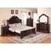 Merna 3 Piece Dark Cherry Faux Leather Upholstered Panel Bedroom Set