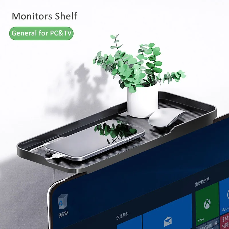 TV Bildschirm Top Lagerung Regal, Einstellbare Monitor Lagerung Rack Computer Desktop Display Stand, TV Router Lagerung Rack,