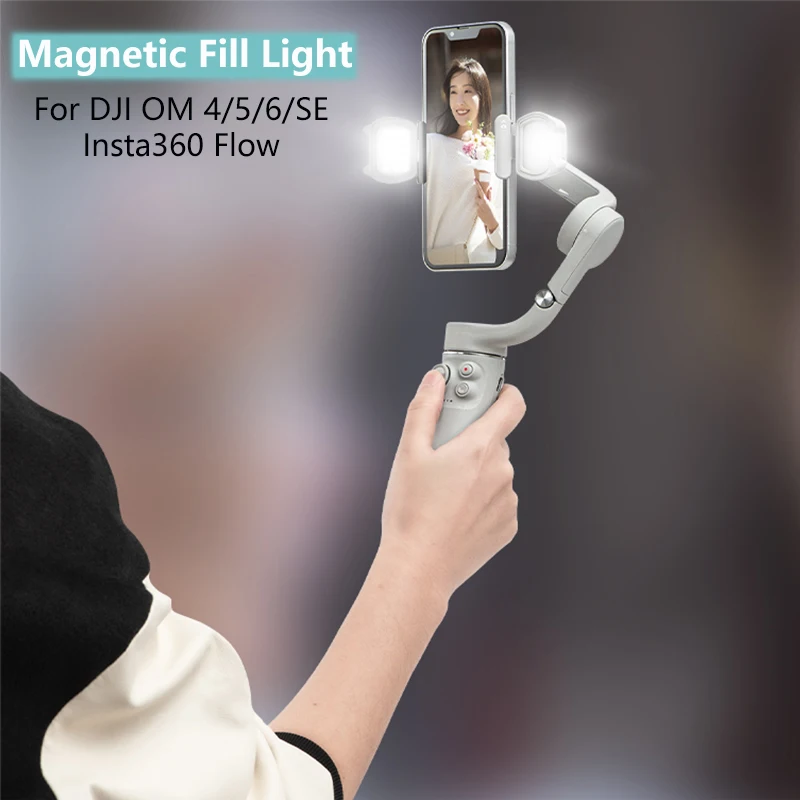 Fülllicht-Telefonklemme für DJI OM 4/5/6/SE, einstellbare Farbtemperatur, Osmo Mobile 6 Insta360 Flow Gimbal, LED-Lichtzubehör Image