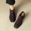 NEUE Frühling/Herbst Frauen Schuhe Karree Blockabsatz Casual Schuhe Schafe Wildleder Leder Schuhe für Frauen Retro Lace up Frauen Pumpen