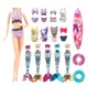 8 Stück Set Puppen kleidung und Accessoires enthalten Badeanzug Bikini Meerjungfrau Kleider Board