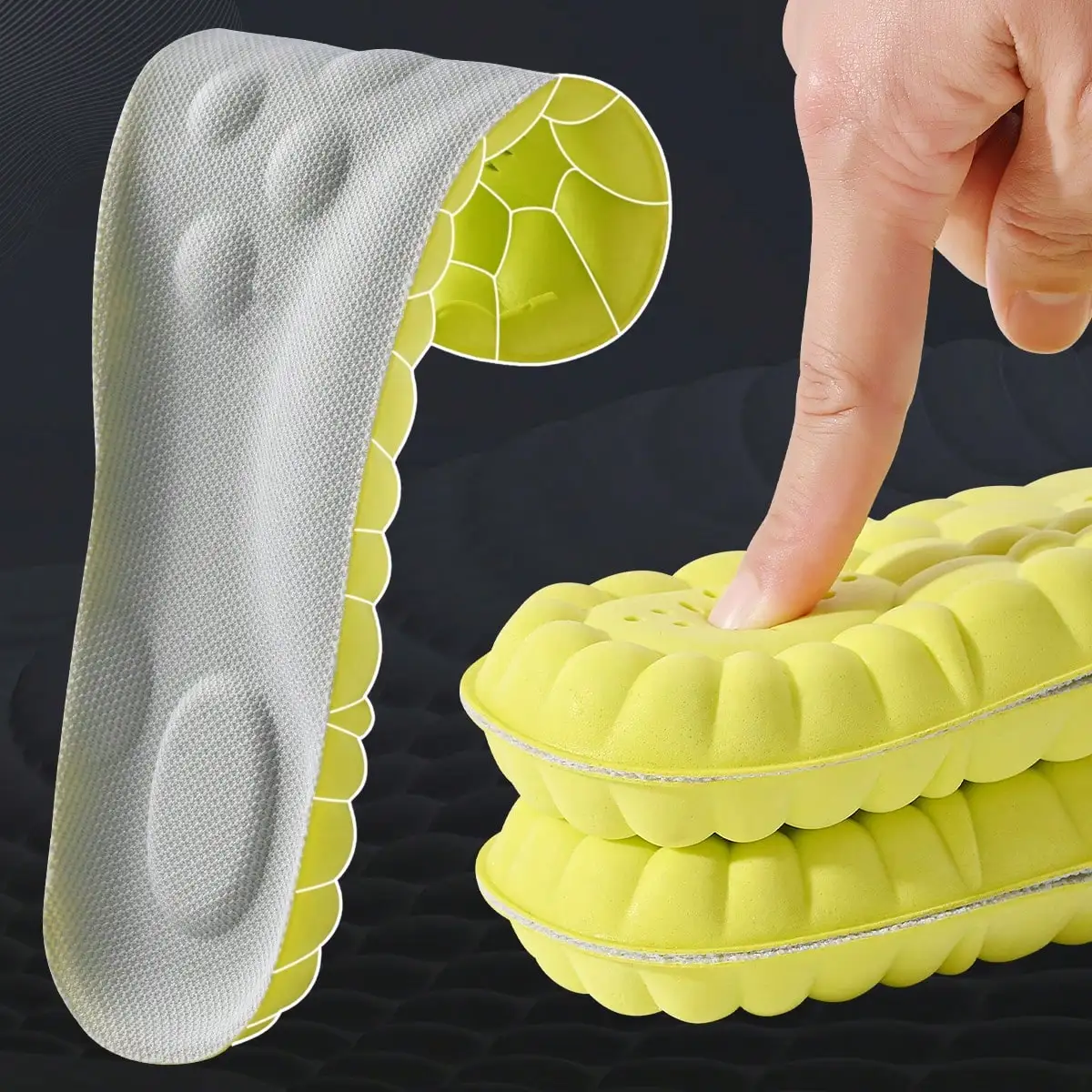 1 Paar/2 Paar/4 Paar Hohe Elastizität Latex Sport Einlegesohlen Weiche Schuh Pads Arch Support Orthesen Einlegesohlen atmungsaktive Deodorant Einlegesohle Image