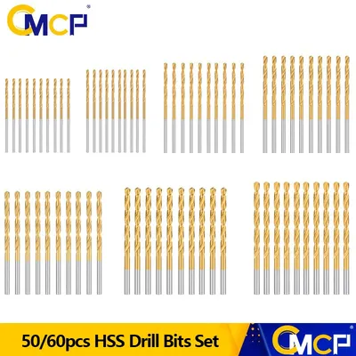 CMCP 50 stücke Titan Beschichtete Bohrer Bits Set HSS Mini Extractor Drill Bit 1/1.5/2/2.5/3mm Für Metall Holz Aluminium Bohren Werkzeuge