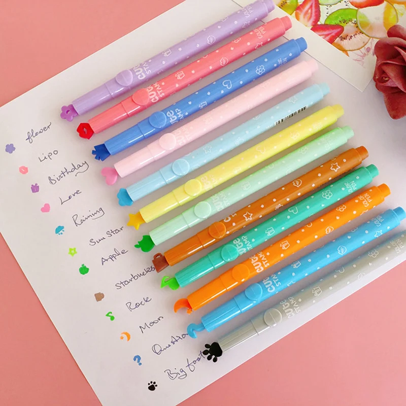 6 Teile/satz Nette Candy Farbe Textmarker Stift Tinten Kreative Marker Stempel Fluoreszierende Stifte schule Liefert büro Schreibwaren Image