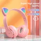 Süßes Katzenohr-Bluetooth-kompatibles Headset mit LED-Funk-Headset Kinder Mädchen