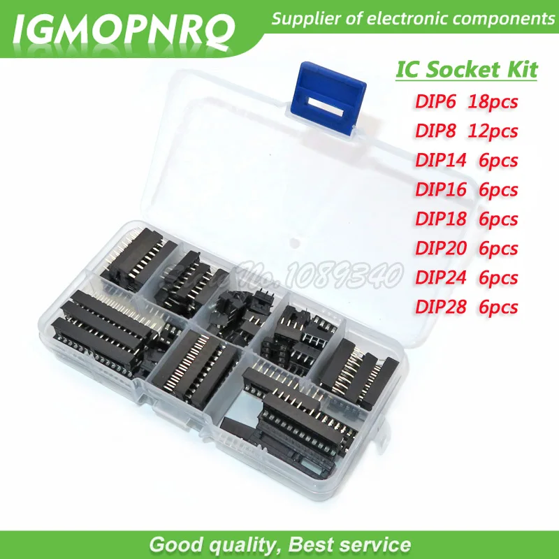 66 teile/los DIP IC Sockel Adapter Solder Typ Sockel Kit 6 8 14 16 18 20 24 28 pins Neue Image