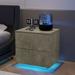 Modern Nightstand with LED Strip Lights and 2 Drawers for Bedroom