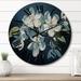 Designart "Apple Blossom Monochromatic Elegance II" Apple Blossom Oversized Wood Wall Clock