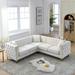 L-Shape Sectional Sofa Velvet Corner Sofa Symmetrical Couch, Beige