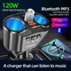 Caricatore splitter per accendisigari per auto Doppio USB QC 3.0 Carica rapida 12V Trasmettitori FM automatici Prese per chiamate in vivavoce Bluetooth