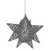 5" Pre-Lit Gray Cut Out Star Hanging Christmas Ornament