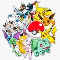 Confezione da 50 adesivi Pokemon Anime Pikachu Confezione di adesivi Custodia impermeabile per telefono Pelle per laptop carina Forniture artistiche di cancelleria Kawaii