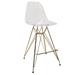 LeisureMod Cresco Acrylic Barstool with Gold Chrome Base and Footrest