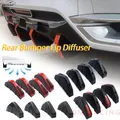 4 pz Universale In Fibra di Carbonio Auto Modificato Paraurti Posteriore Diffusore Spoiler Nero Rosso ABS Paraurti Posteriore Lip Diffusore Anti-collisione