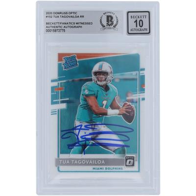 Tua Tagovailoa Miami Dolphins Autographed 2020 Panini Donruss Optic #152 Beckett Fanatics Witnessed Authenticated 10 Rookie Card