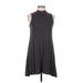 Joan Vass Casual Dress - A-Line: Gray Marled Dresses - Women's Size Medium