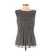 Brooks Brothers Casual Dress - Mini Crew Neck Sleeveless: Gray Dresses - Women's Size 0