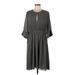 H&M Casual Dress - Midi: Gray Solid Dresses - Women's Size Medium