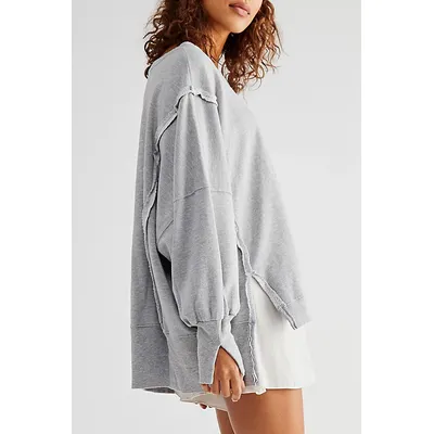 We The Free Camden Sweatshirt at Free People in Sand Heather Grey, Size: Small