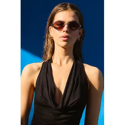 Little Secret Round Sunglasses at Free People in Silver/Smokey Brown
