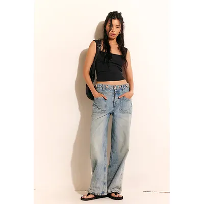We The Free Palmer Cuffed Jeans at Free People in La La Land, Size: 27