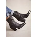 Brayden Western Boots by FP Collection at Free People in Black Metallic, Size: EU 39