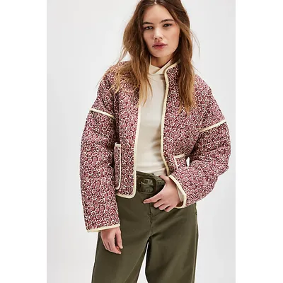 Chloe Jacket at Free People in Maroon Combo, Size: Medium