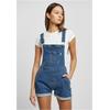 Jumpsuit URBAN CLASSICS "Urban Classics Damen Ladies Organic Short Dungaree", Damen, Gr. 4XL, US-Größen, blau (clearblau washed), 50% Baumwolle (Bio), 48% Baumwolle, 2% Elasthan, unifarben, ohne Ausschnitt, ohne Ärmel, Overalls