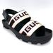 Gucci Shoes | Gucci Nylon Cirano Lux Stripe Mens Cleat Sole Slingback Sandals | Color: Black/Cream | Size: 6