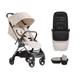 Silver Cross - Clic Compact Pushchair with Footmuff & Snack Tray - Travel Stroller - Foldable & Lightweight Stroller - Cabin Size - Newborns - 4yrs - Almond